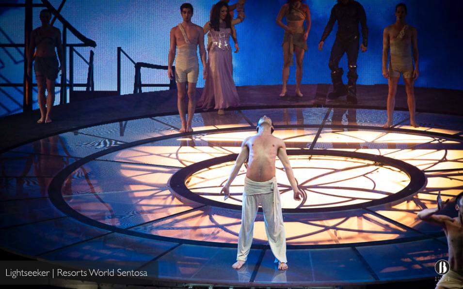 Performers on the central LightSeeker stage