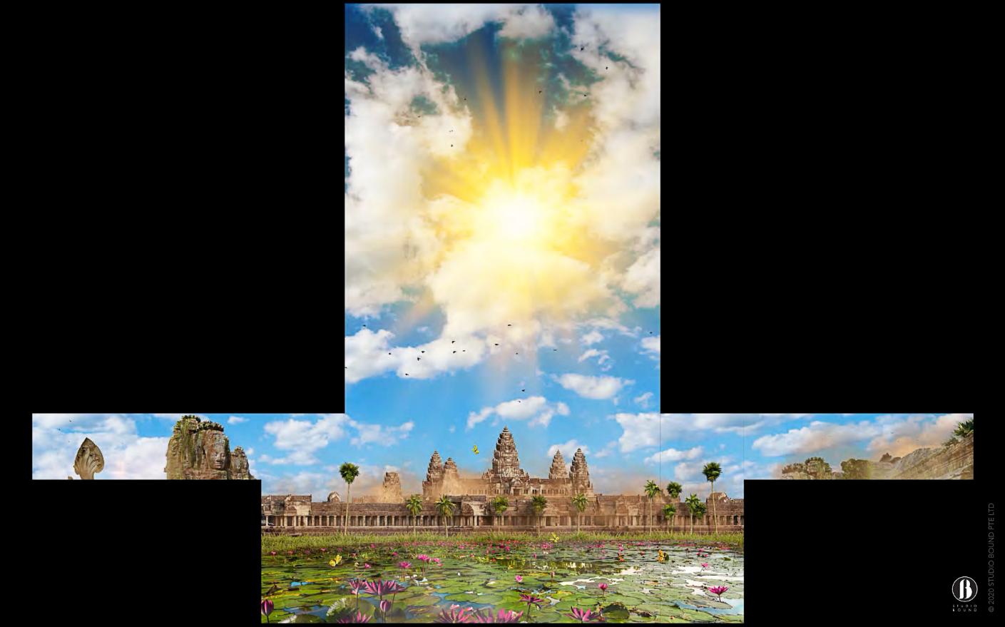 Angkor Wat projection concept wrapping the NABA Theatre