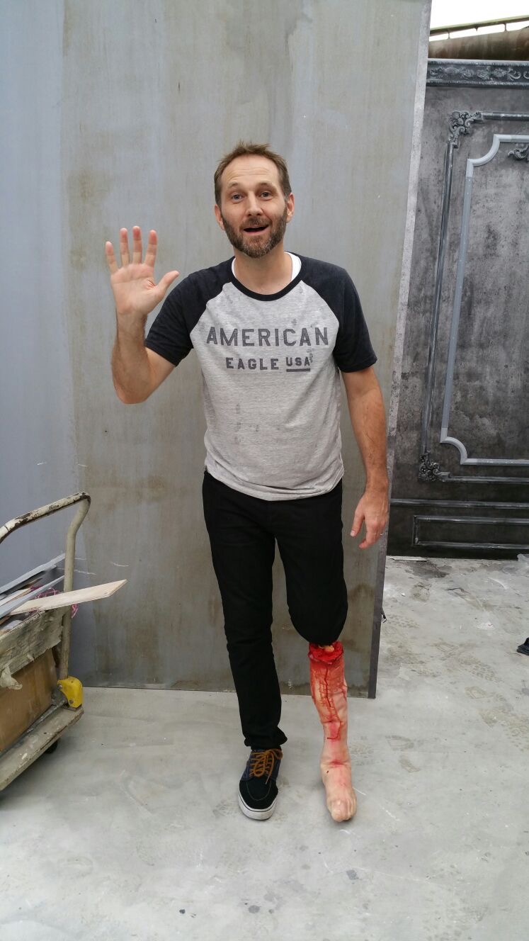 Patrick Larsen on set during production